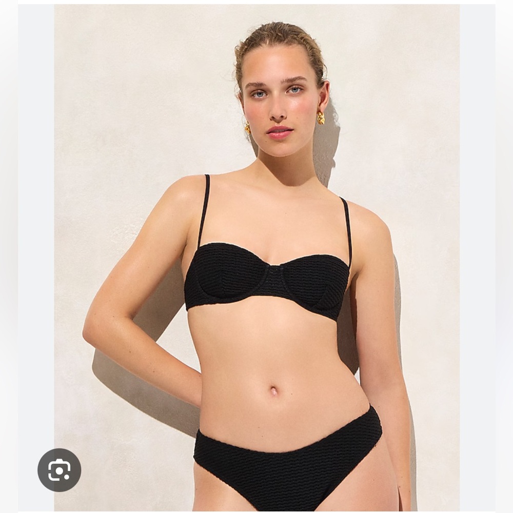 J. Crew Black Crochet Bikini Top